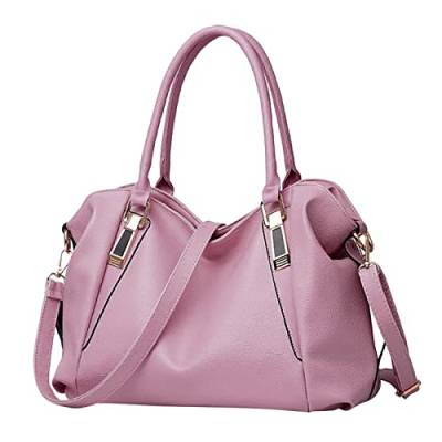 IQYU Herren Taschen Groß Geräumige Mode-Damen-Handtaschen-Damen-Geldbörsen-Umhängetaschen-Schulter-Taschen-Ledertasche Mit Taschen Damen Knielang (Pink, One Size) von IQYU