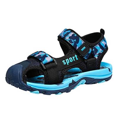 IQYU Kinder Schuhe Für Junge Kinder dicke Sandalen Kinderschuhe Sommer Kinder Sandalen Baotou Jungen Sandalen Strand Sandalen Barfuß Sandalen Kinder (Sky Blue, 36 Big Kids) von IQYU