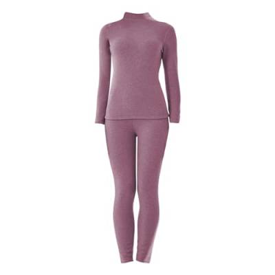 IQYU Schlafanzug Damen Winter Große Größen - Thermounterwäsche Damen Extra Warm Skiunterwäsche Warm Unterwäsche Weich Thermounterhemd & Thermounterhose Fleece-Thermohemd-Hausanzug-Funktionswäsche von IQYU