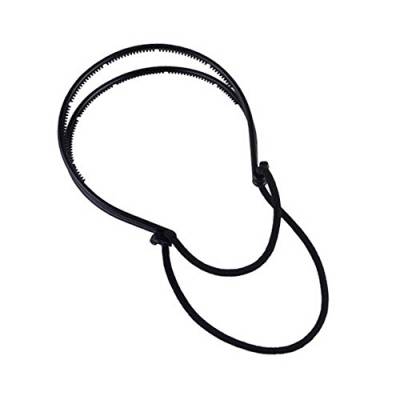 IQYU Schwitzen Anzug Hair BandAdjustable HeadbandHair Double Elastic Card Headband Fahrrad Stirnband (Black, One Size) von IQYU