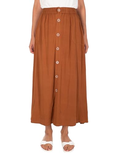 IRIEDAILY Damen Rock - Civic Long Skirt in Toffee, XL von IRIEDAILY
