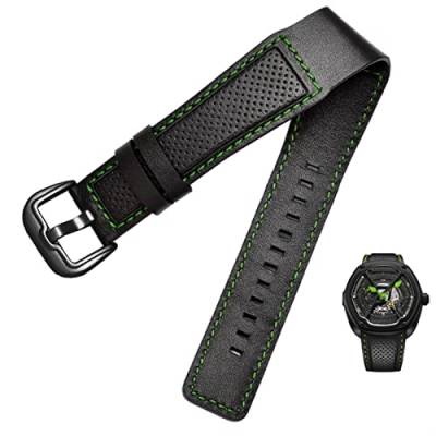 IRJFP Uhrenarmband aus Rindsleder, für Dietrich OTC-AO1 OT-3, schwarzes 24-mm-Armband, Stomata, Rindsleder, schwarze Armbanduhren, 24 mm, Achat von IRJFP