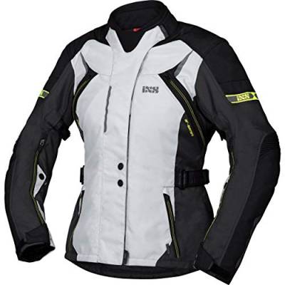 IXS Motorradjacke mit Protektoren Motorrad Jacke Tour Liz-ST Damen Textiljacke grau/schwarz/gelb XL, Tourer, Ganzjährig, Polyester von IXS