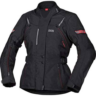 IXS Motorradjacke mit Protektoren Motorrad Jacke Tour Liz-ST Damen Textiljacke schwarz/rot 4XL, Tourer, Ganzjährig, Polyester von IXS