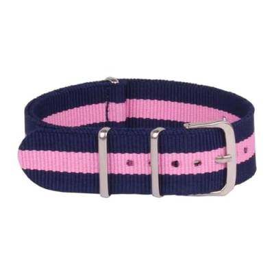 InOmak Nylon Uhrengurt 12-24mm Sportstoff Uhrengurt, Navy Pink Navy, 22mm von InOmak