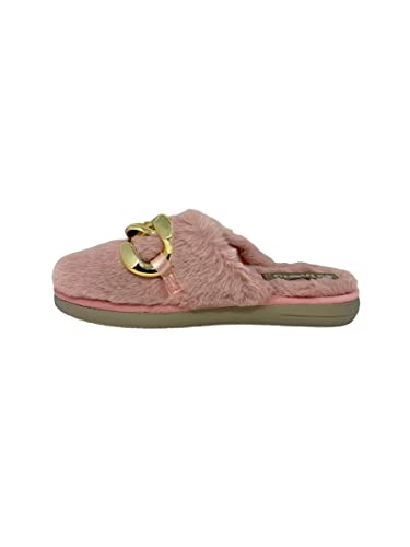 Inblu Damen Cozy Pelz, mit Kette Hausschuh, Rosa, 37 EU von inblu