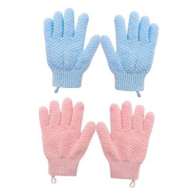 Ipetboom 4 Stück Bade-peeling-handschuhe Badehandschuhe Massagehandschuh Für Den Rücken Badeschrubber Gesichtsschrubber Duschstoß Badwäscher Badetuch Polyester Fünf Finger von Ipetboom