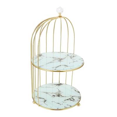 Ipetboom Ornament Kuchenständer Vogelkäfig Kerzenhalter Dessert Servierregal Kosmetik Organizer Eisständer Kosmetik Aufbewahrungsregal Make Up Organizer 2 Stöckiger Servierständer Runde von Ipetboom