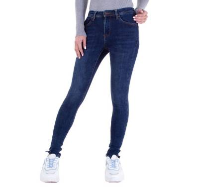 Ital-Design Skinny-fit-Jeans Damen Freizeit Jeansstoff Stretch Skinny Jeans in Dunkelblau von Ital-Design