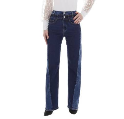 Ital-Design Straight-Jeans Damen Freizeit (86359027) Lagenlook Stretch High Waist Jeans in Dunkelblau von Ital-Design