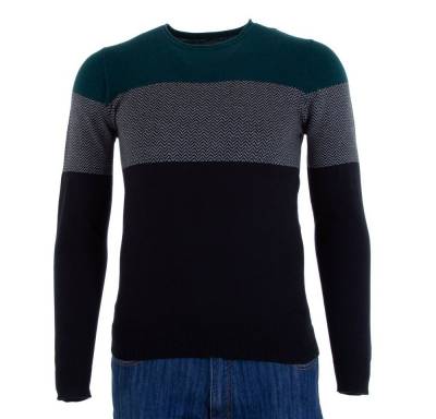 Ital-Design Strickpullover Herren Freizeit Stretch Pullover in Petrol von Ital-Design