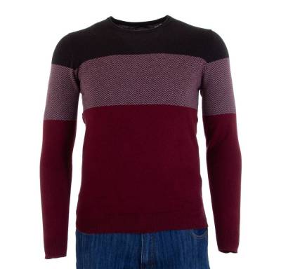 Ital-Design Strickpullover Herren Freizeit Stretch Pullover in Rot von Ital-Design