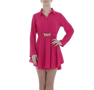 Ital-Design Tunikakleid Damen Party & Clubwear Kette Chiffon Crinkle-Optik Kleid in Pink von Ital-Design