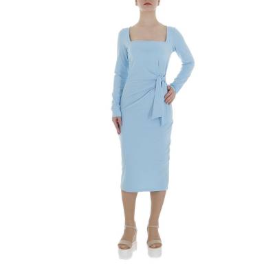 Ital-Design Wickelkleid Damen Elegant Pencil (86365204) Drapiert Stretch Maxikleid in Hellblau von Ital-Design