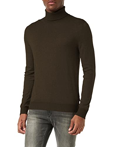 Herren Jack & Jones Dünner Rollkragen Strickpullover | Klassischer Rundhals Sweater | Langarm Basic JJEEMIL, Farben:Grün, Größe Pullover:M von JACK & JONES