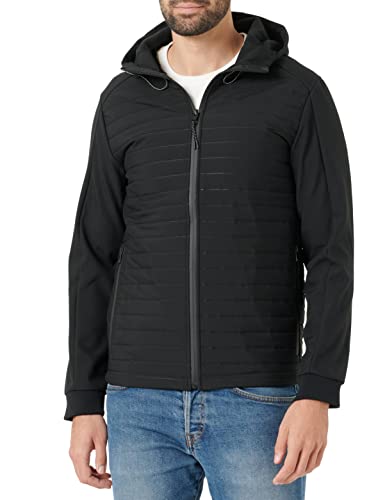 Herren Jack & Jones Kapuzen Übergangsjacke | Hybrid Stepp Blouson | Leicht Gefüttert JCOTOBY, Farben:Schwarz, Größe Jacken:S von JACK & JONES