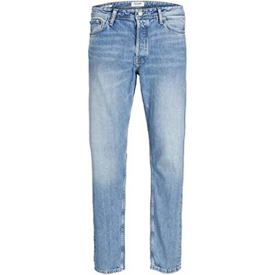 JACK & JONES Straight Leg Jeans Loose Fit Relaxed Denim Vintage Style mit Knopfleiste JJICHRIS JJORIGINAL, Farben:Blau,Größe Jeans:W28 L32,Z - Länge L30/32/34/36/38:L32 von JACK & JONES