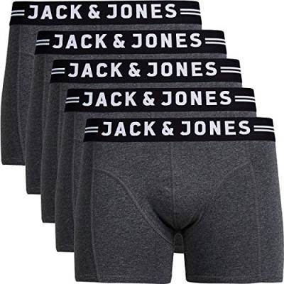JACK & JONES Trunks 5er Pack Boxershorts Boxer Short Unterhose Mehrpack (#Darkgrey, L) von JACK & JONES