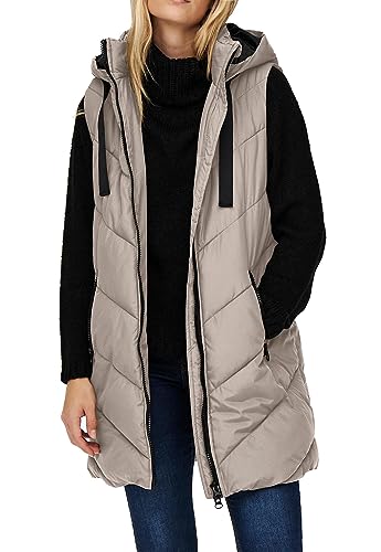 JdY Damen JDYSKYLAR Padded Hood Waistcoat OTW NOOS Jacke, Chateau Gray/Detail:Black, M von JdY