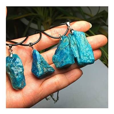 JEWIZJST natural stone pendant Natürlicher Apatit-Rohstein-Anhänger, Mineralkristall, Unterrichtsexemplar, DIY-Schmuckanhänger, schön (Color : Randomly Send, Size : 3 piece) von JEWIZJST