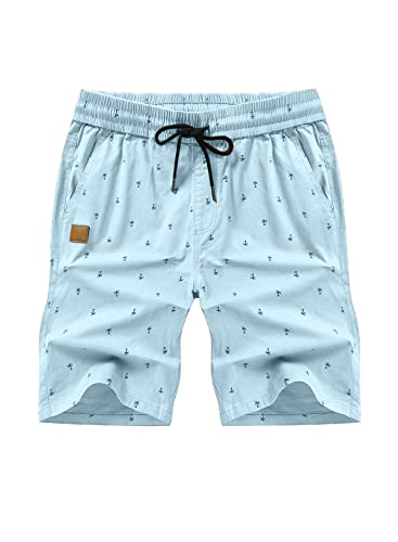 JMIERR Shorts Herren Sommer Freizeit Chino Stretch Baumwolle Elastische Taille mit Taschen Blau M von JMIERR