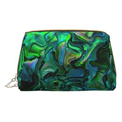 Make-up-Tasche mit Gras-Topf-Motiv, Leder, mit Reißverschluss, perfekt für Kosmetika und Toilettenartikel, Abalone Perlmutt, Einheitsgröße von JONGYA