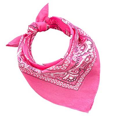 Bandana aus 100% Baumwolle, 3/5/10er-Set, für Damen, Herren, Kinder, Unisex, einfarbig und/oder mit Paisley-Muster, Artikelnummer A644, fuchsia, Set 10 pz von JOPHY & CO.