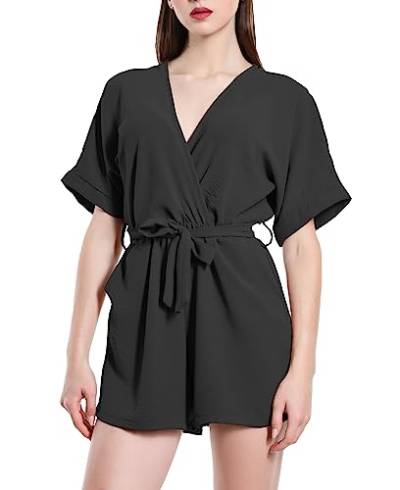 JOPHY & CO. Langer Jumpsuit für Damen mit V-Ausschnitt (Code 6797), Schwarz Kurz, S von JOPHY & CO.