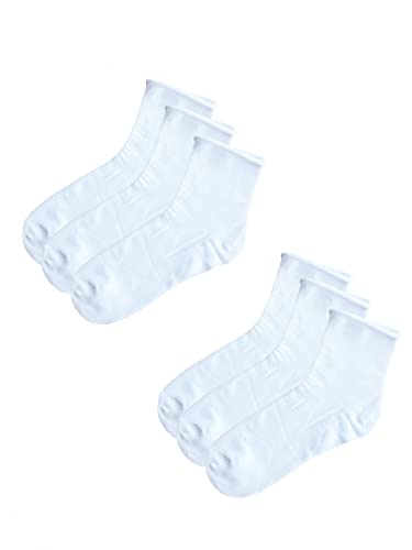 JOPHY & CO. Weiche, leichte, elastikfreie Baumwollsocken, Sanitärfunktionssocken für Kreislauf und Diabetiker 6-12 Paar Art.901 (as3, numeric, numeric_35, numeric_40, regular, regular, WEISS-6PIA) von JOPHY & CO.