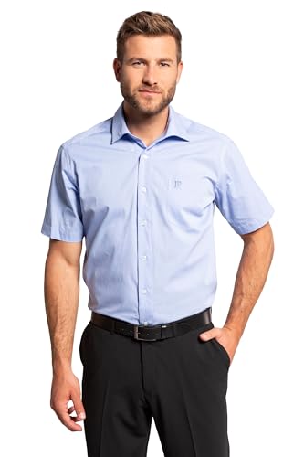 JP 1880 Herren große Größen Übergrößen Menswear L-8XL Hemd, Business, Halbarm, Variokragen, bis 8XL, Comfort Fit, Easycare hellblau XXL 705178700-XXL von JP 1880