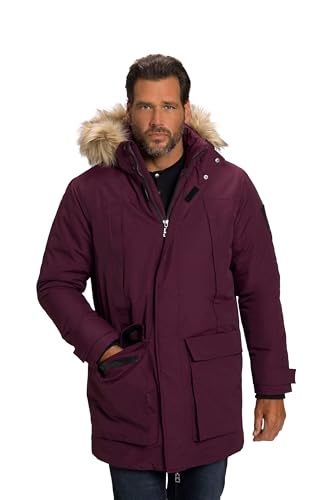 JP 1880 Herren große Größen Menswear L-8XL Parka, Kapuze, Abnehmbarer Webpelz, Zipper, Winddicht, wasserabweisend aubergine 5XL 808604540-5XL von JP 1880