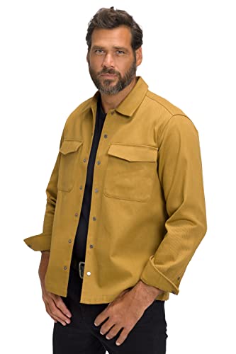 JP 1880 Herren große Größen Übergrößen Menswear L-8XL Hemd, Overshirt, Langarm, Twill, Kentkragen, Modern Fit Bernstein XXL 808612634-XXL von JP 1880