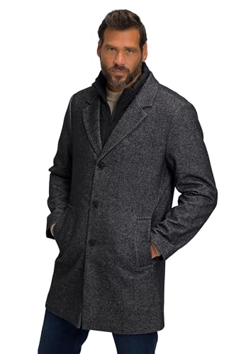 JP 1880 Herren große Größen Übergrößen Menswear L-8XL Mantel, Wollmix, Stepp-Einsatz, Reverskragen schwarz 7XL 808655100-7XL von JP 1880