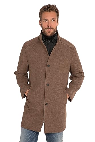 JP 1880 Herren große Größen Übergrößen Menswear L-8XL Mantel, Wollmix, wasserabweisend, Stehkragen, Stepp-Einsatz, bis 8 XL beige 4XL 820381310-4XL von JP 1880