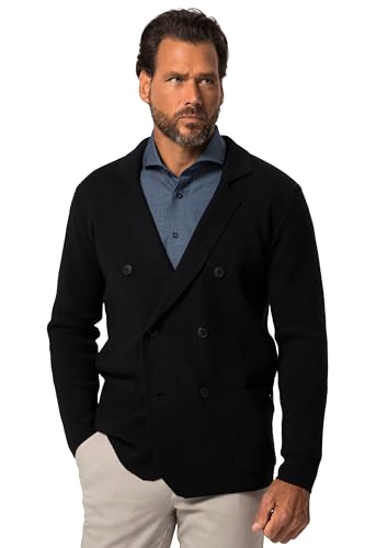 JP 1880 Herren große Größen Übergrößen Menswear L-8XL Stricksakko FLEXNAMIC®, Zweireiher, Milano-Strick, Revers Navy blau 5XL 823761130-5XL von JP 1880