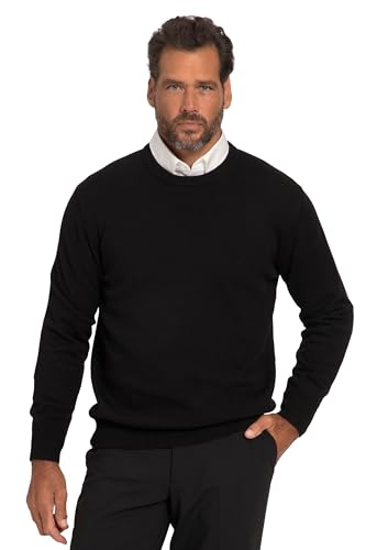 JP 1880 Herren große Größen Übergrößen Menswear L-8XL Pullover, runder Ausschnitt, JP1880-Stick, Baumwolle schwarz L 708261130-L von JP 1880