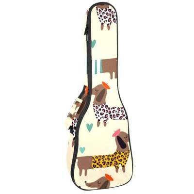 JRHEJTFZ Wasserdichte Ukulelentasche aus Oxford-Stoff – langlebige & stilvolle Tasche für Ukulelen | hochwertiger leichter Schutz Hunde im Sommerkleid, Mehrfarbig1, 25.9x9x3.1in/66x23x8cm, Modern von JRHEJTFZ
