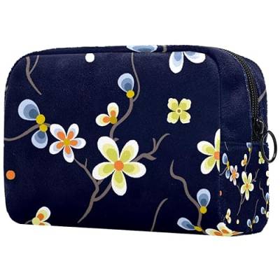 Kosmetiktasche mit Reißverschluss, geeignet für Damen, ideal für Reisen und den täglichen Gebrauch, Make-up-Organizer mit Fächern, Herren-Kulturbeutel, Retro-Blume, Mehrfarbig 3, von JRHEJTFZ