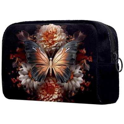 Kosmetiktasche mit Reißverschluss, geeignet für Damen, ideal für Reisen und den täglichen Gebrauch, Make-up-Organizer mit Fächern, Kulturbeutel für Herren, tropisches Pflanzen-Design, Mehrfarbig 3, von JRHEJTFZ