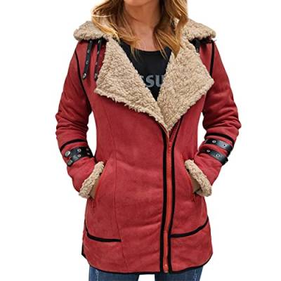 JUBEN schwarze winterjacke damen,sweatshirt jacke damen,karierte hemdjacke damen,steppmantel damen winter,trainingsjacke damen,vintage jacke,walkmantel damen,teddy mantel schwarz von JUBEN