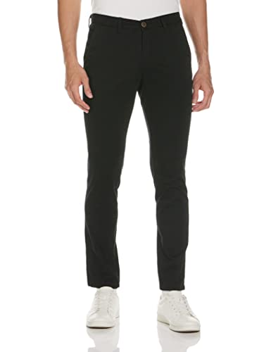 JACK & JONES Slim Fit Stoffhose Bequeme Chino Baumwolle Pants Freizeit Trousers Basic JPSTMARCO JJBOWIE, Farben:Schwarz,Größe-Hosen:W34 L30,Z - Länge L30/32/34/36/38:L30 von JACK & JONES