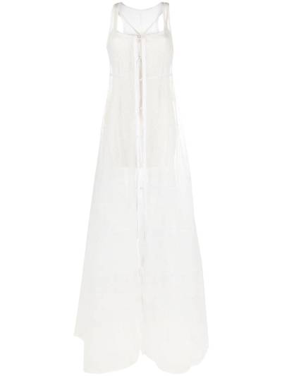 Jacquemus La Robe Dentelle Abendkleid mit transparenten Einsätzen - Weiß von Jacquemus