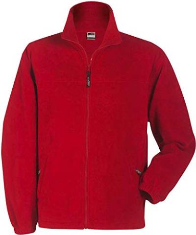 Fleece Jacke - Farbe: Red - Größe: XL von James & Nicholson