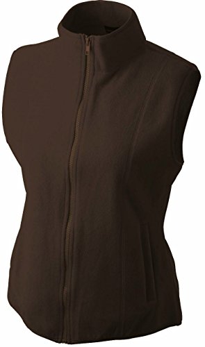 Girly Microfleece Weste - Farbe: Brown - Größe: XL von James & Nicholson