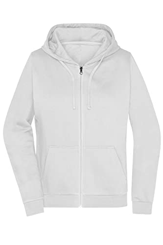 James & Nicholson Damen Basic Kapuzen-Sweatjacke - Leicht taillierte Sweatjacke mit Kapuze | Farbe: white | Grösse: S von James & Nicholson