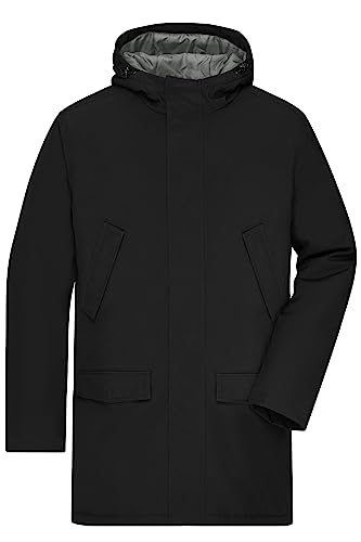 James & Nicholson Herren Business Parka - Klassischer, wattierter Parka mit angeschnittener Kapuze | Farbe: black | Grösse: L von James & Nicholson