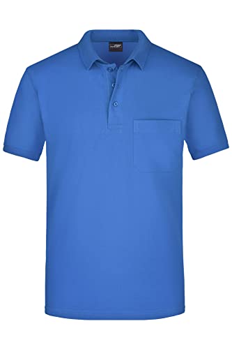 James & Nicholson Herren Piqué Polo mit Brusttasche - Hochwertiges Poloshirt für Beruf & Freizeit | Farbe: royal | Grösse: L von James & Nicholson