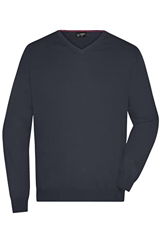 James & Nicholson Herren V-Pullover - Hochwertiger Strickpullover in zahlreichen Trendfarben | Farbe: Black | Grösse: XXL von James & Nicholson