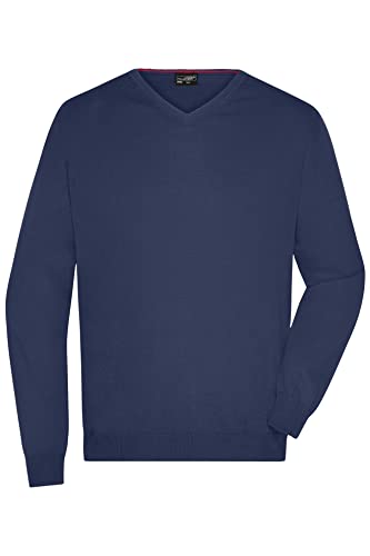 James & Nicholson Herren V-Pullover - Hochwertiger Strickpullover in zahlreichen Trendfarben | Farbe: Navy | Grösse: 3XL von James & Nicholson