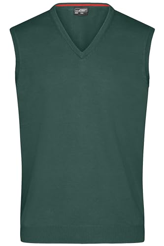 James & Nicholson Herren V-Pullunder - Klassisch Geschnittener Pullunder aus hochwertiger Baumwolle | Farbe: Forest-Green | Grösse: XXL von James & Nicholson